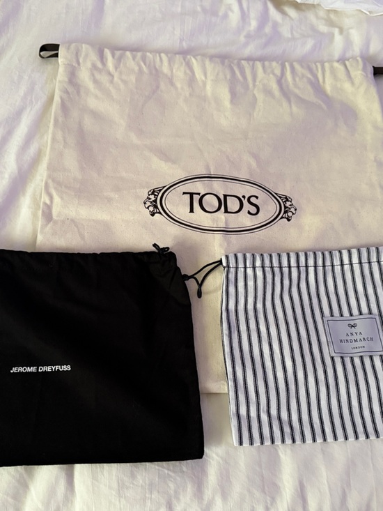 Tod's Handbags - Tod's Cream & Black Drawstring Dust Bags Set